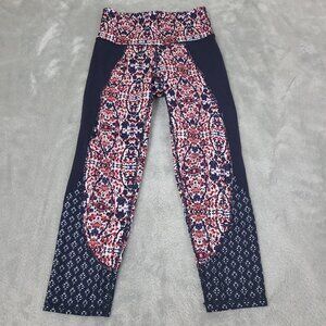 Athleta High Rise‎ Indigo Shores Chauranga Capri Leggins Sz XXS